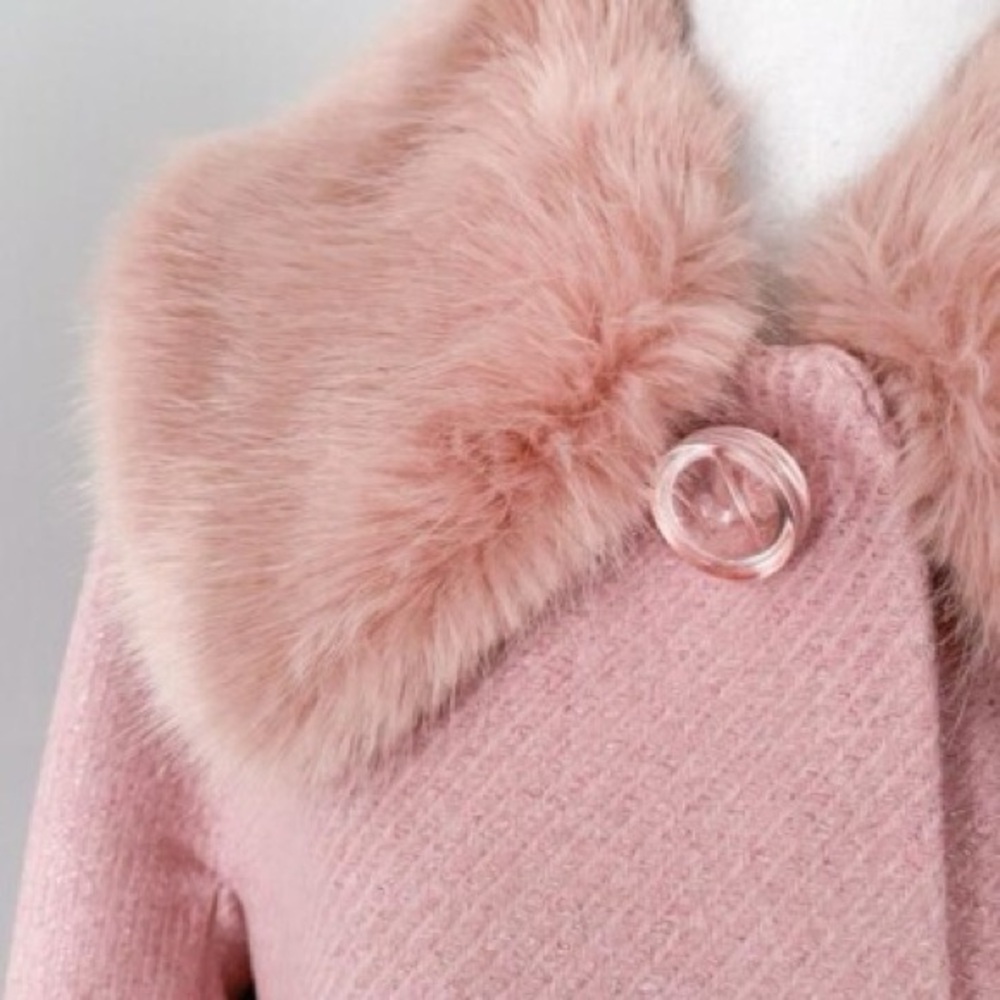 ♠️ Kate Spade Pink METALLIC TWILL Wool Trench Coat ♠️ - Picture 5 of 6
